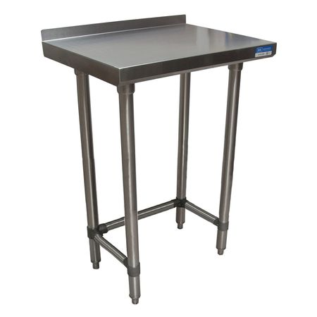 BK RESOURCES Stainless Steel Work Table With Open Base, 1.5" Rear Riser 24"Wx18"D VTTROB-1824